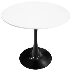 Masa Innsbruck, DENVER, blat din MDF alb, picior negru, 80x73 cm