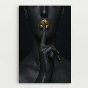 Tablou Canvas, 20x30cm, Dormitor si Living, Femei, Lips, Silence Lips Portrait