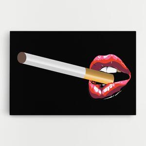 Tablou Canvas, 20x30cm, Dormitor si Living, Femei, Lips, Lips Smoking
