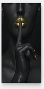 Tablou Canvas, 40x80cm, Dormitor si Living, Femei, Lips, Silence Lips Portrait