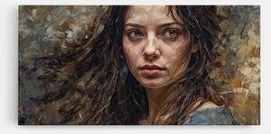 Tablou Canvas, 100x200cm, Dormitor si Living, Femei, Porterete, Darkhaired Woman Portrait