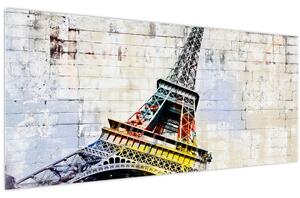 Tablou - Arta digitală a Turnului Eiffel (120x50 cm)