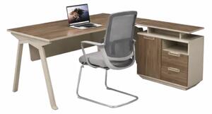 Set Evo Space & LineaPro - Birou cu dulap lateral mobil si Scaun de birou ergonomic cu spatar din plasa