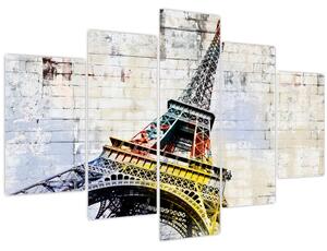 Tablou - Arta digitală a Turnului Eiffel (150x105 cm)