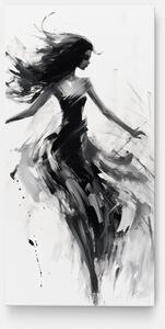 Tablou Canvas, 40x80cm, Dormitor si Living, Femei, Siluete, Black Ink Woman