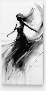 Tablou Canvas, 50x100cm, Dormitor si Living, Femei, Siluete, Dancing Woman Drawn