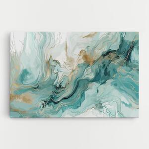 Tablou Canvas, 20x30cm, Dormitor si Living, Feng Shui, Apa, Green Gold Water