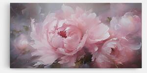Tablou Canvas, 40x80cm, Dormitor si Living, Flori, Bujori, Dreamy Painting Peony