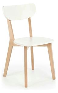 Scaun BUGGI, alb/stejar, lemn de fag, 45X50X81 CM