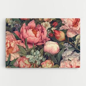 Tablou Canvas, 30x40cm, Dormitor si Living, Flori, Bujori, Pretty Artistic Peony