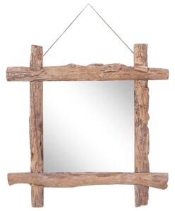 Oglindă cu ramă bușteni, natural, 70x70 cm, lemn masiv reciclat