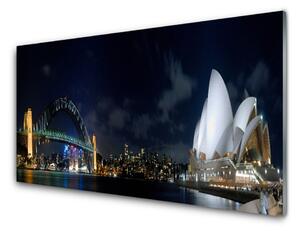 Panou sticla bucatarie Sydney Bridge City Arhitectură Alb Albastru Negru