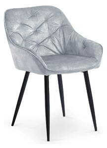 Scaun tapitat K418, gri/negru, stofa clasica/metal, 56x65x81 cm