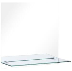 Oglindă de perete cu raft, 40 x 40 cm, sticlă securizată