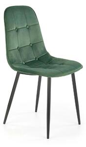 Scaun tapitat K417, verde/negru, stofa catifelata/metal, 46x56x87 cm