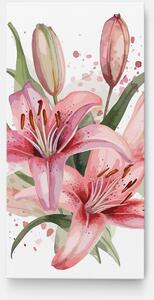 Tablou Canvas, 100x200cm, Dormitor si Living, Flori, Crini, Beautiful Pink Lily