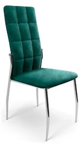 Scaun tapitat K416, verde inchis/crom, stofa catifelata/metal, 43x54x1
