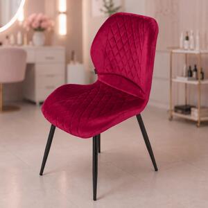 Scaun Goteborg, DENVER, catifea bordo, picioare metalice negre, 48x58x86 cm