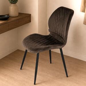 Scaun Goteborg, DENVER, catifea maro, picioare metalice negre, 48x58x86 cm
