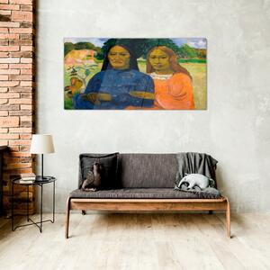 Tablou sticla Două femei Paul Gauguin