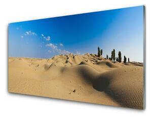 Panou sticla bucatarie Desert Peisaj Galben Albastru
