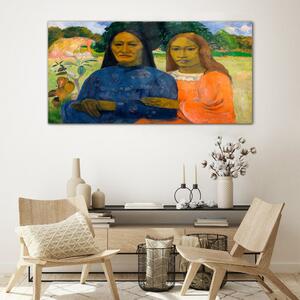 Tablou sticla Două femei Paul Gauguin