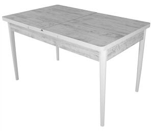 Masa extensibila Napoli, DENVER, pin antichizat, picioare albe, 130x80x76 cm