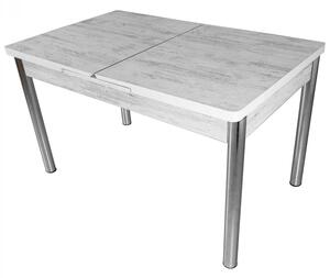 Masa extensibila Napoli, DENVER, pin antichizat, picioare cromate, 130x80x76 cm