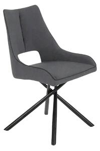 Scaun tapitat K409, gri inchis/negru, stofa clasica/metal, 49x52x84 cm