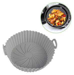 Tava de Copt din Silicon Koken, Rezistenta la Temperaturi Inalte, Friteuza/Cuptor/Microunde, Reutilizabila, Gri - Set 2 Tave 16 x 23 cm