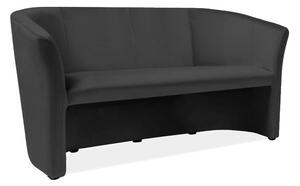 Canapea Cuba Velvet, trei locuri, neagra