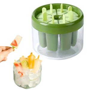 Formă pentru Înghețată Koken, Matrita cu 8 compartimente din Plastic Ecologic, Verde, 11x13 cm