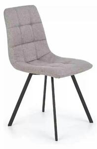 Scaun tapitat K402, gri/negru, stofa clasica/metal, 45x55x86 cm