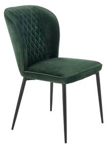 Scaun tapitat K399, verde/negru, stofa/metal, 50x60x84 cm