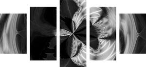 Tablou 5-piese abstract artistic în design alb-negru