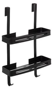 Raft pentru dus, doua nivele, negru, 32,5 x 16 x 60 cm