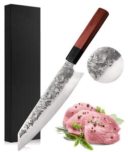 Cutit Japonez Profesional, Lama ultra ascutita si anti-lipire 20 cm, pentru Sushi, Feliere si Taiere Precisa, Cutit japonez bucatarie din Otel inoxidabil/ Lemn