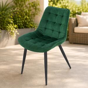 Scaun Osaka, DENVER, catifea verde, picioare metalice negre