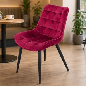 Scaun Osaka, DENVER, catifea bordo, picioare metalice negre