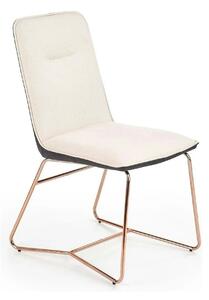 Scaun tapitat K390, crem/gri inchis/roz auriu, stofa/piele ecologica/m