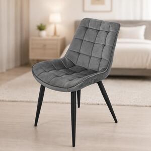 Scaun Osaka, DENVER, catifea gri, picioare metalice negre