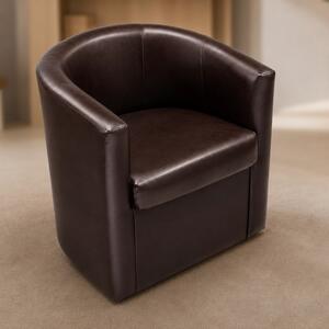 Fotoliu Latte, DENVER, piele ecologica wenge, 68x68x68 cm