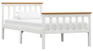 Cadru de pat, alb, 100 x 200 cm, lemn masiv de pin