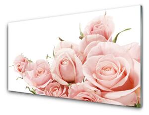Tablou pe sticla Trandafiri Floral Bej Alb