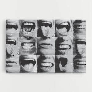 Tablou Canvas, 20x30cm, Dormitor si Living, Moderne, Colaje, Grey Mouth Collage