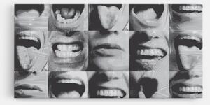 Tablou Canvas, 100x200cm, Dormitor si Living, Moderne, Colaje, Grey Mouth Collage
