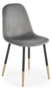 Scaun tapitat K379, gri/negru, stofa catifelata/metal, 45x48x88 cm