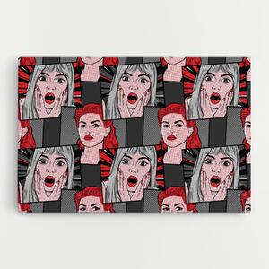 Tablou Canvas, 20x30cm, Dormitor si Living, Moderne, Pop, Grey Red Pop Art
