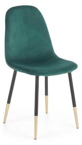 Scaun tapitat K379, verde/negru, stofa catifelata/metal, 45x48x88 cm