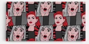 Tablou Canvas, 40x80cm, Dormitor si Living, Moderne, Pop, Grey Red Pop Art